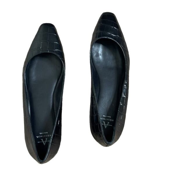 AQUATALIA  MARCELLA CROC EMBOSSED‎  BLACK FLATS SIZE 8.5 - Picture 2 of 10